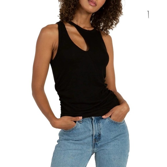 N:PHILANTHROPY MARLIN CUT OUT RUCHED TANK TOP S punkcore that girl witchy boho - Picture 1 of 10